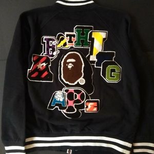 Vintage Bape(NFS)Nigo Baby Milo Football Sweat Varsity Jacket A Bathing Ape XL